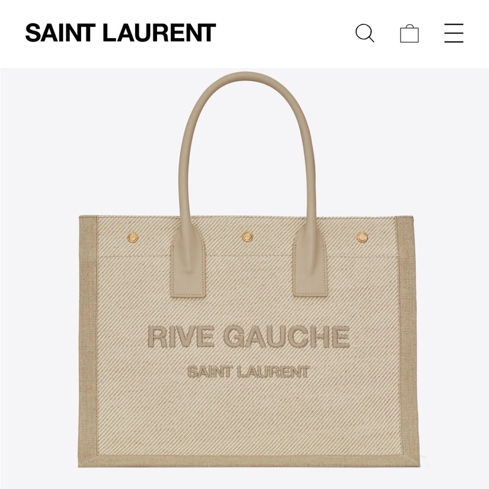Saint Laurent Rive Gauche Small Tote Bag Beige Like New